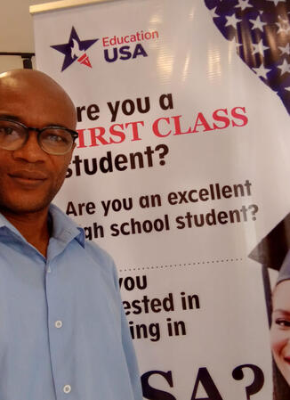 EduTech Coordinator at a function at the American corner